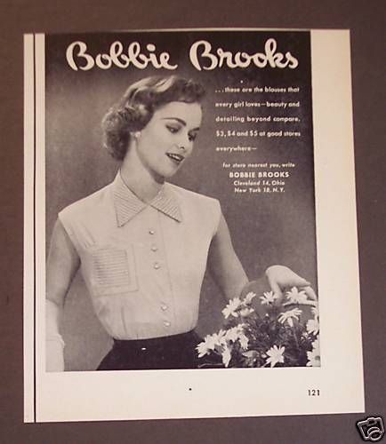 1953 Bobbie Brooks Womens Blouses Shirts vintage ad  