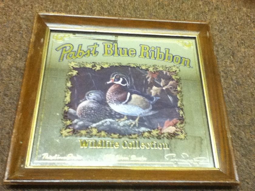 C8 PABST BEER SIGN MIRROR WOOD DUCK WILDLIFE COLLECTION 3RD VINTAGE 