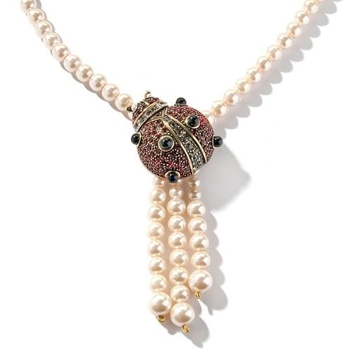Heidi Daus Lovely Ladybug Crystal Accented Necklace  