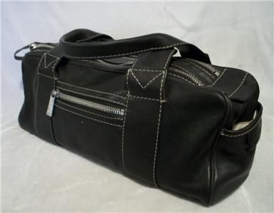 MICHAEL KORS Black Leather Satchel HandBag Domed Bag  