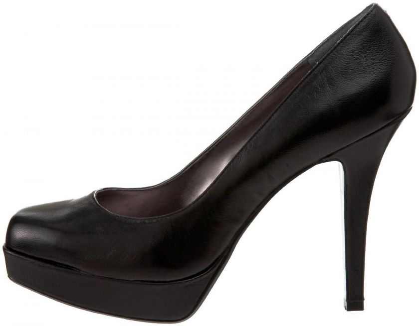NINE WEST Hopefloat BLACK Platform Pumps Shoes Heels Leather Womens 