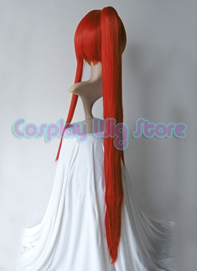 TENGEN TOPPA YOKO Long Cosplay Dark Red Wig + Ponytail  