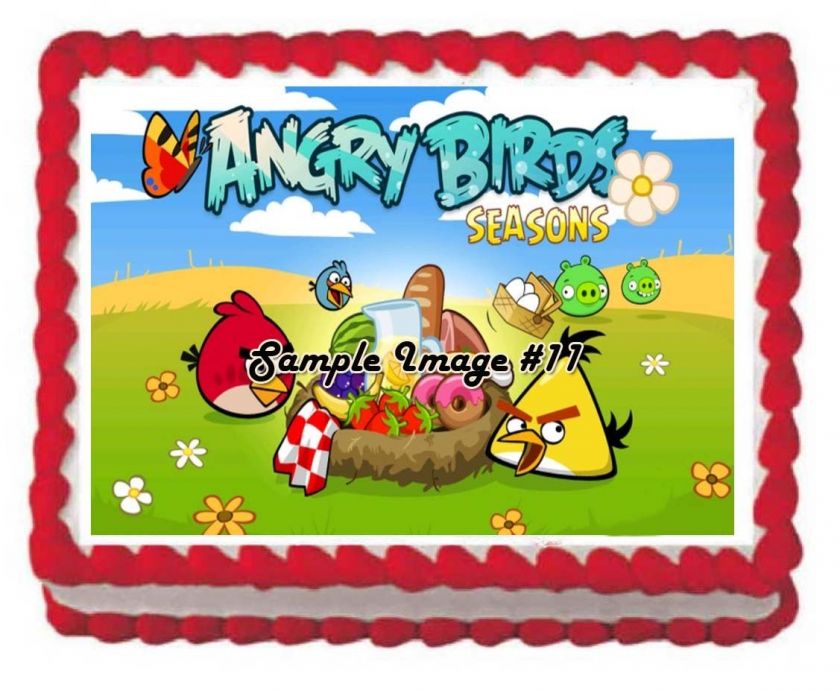 Angry Birds Edible Frosting Birthday Cake Icing Image Sheet Video Game 