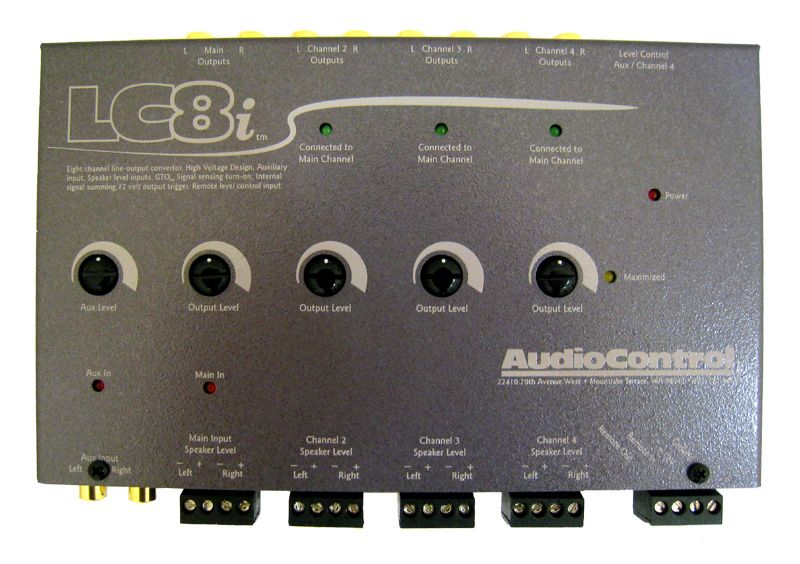 LC8i   AUDIO CONTROL 8 CHANNEL LINE OUTPUT CONVERTER GREY COLOR NEW