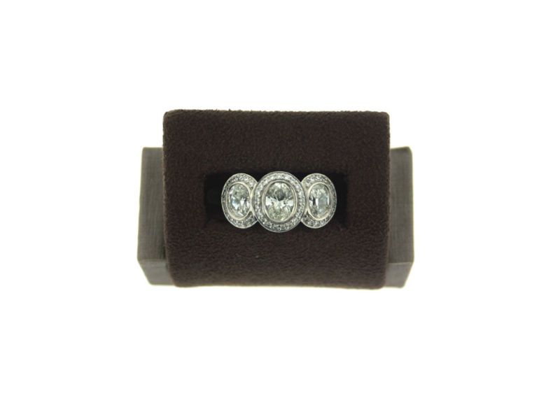 Ritani Platinum 3 stone Oval Diamond Ring  