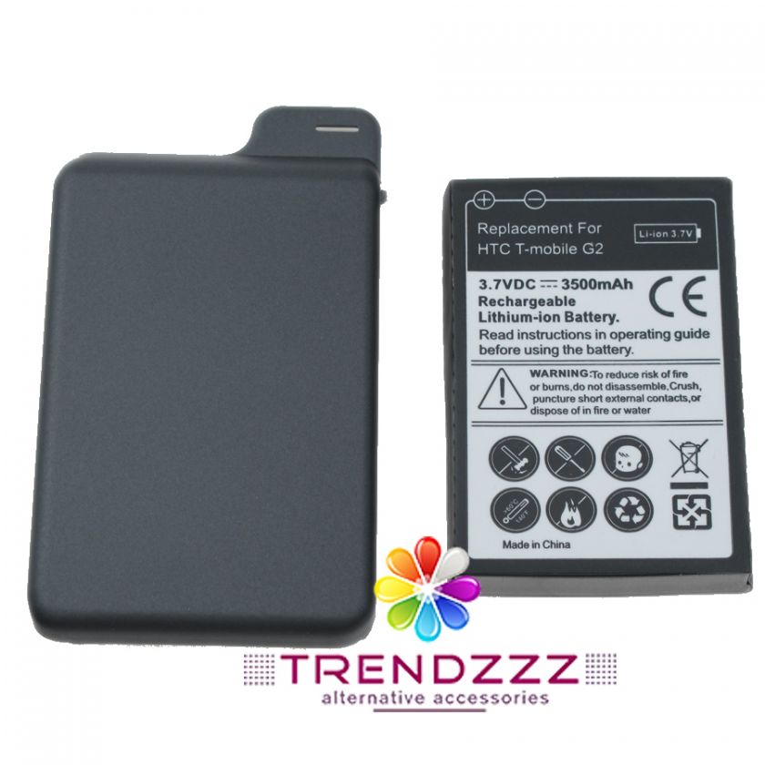 3500 mAh Extended Battery + Door Cover for HTC Desire Z G2 New Ships 