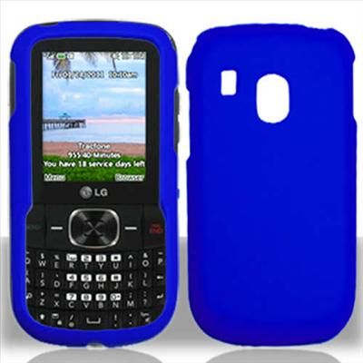 Blue Rubberized Hard Case Cover for Tracfone LG 500G P4 DM PDA  
