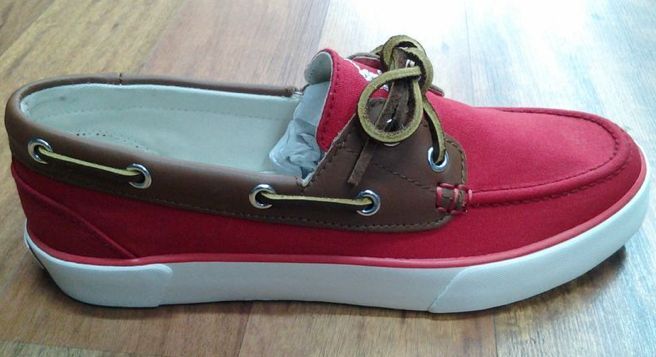 Polo Ralph Lauren RL Rylander Canvas Leather Red Men Boat Shoe  