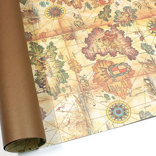 World Map Double Sided Gift Wrapping Paper 30.3 Large  