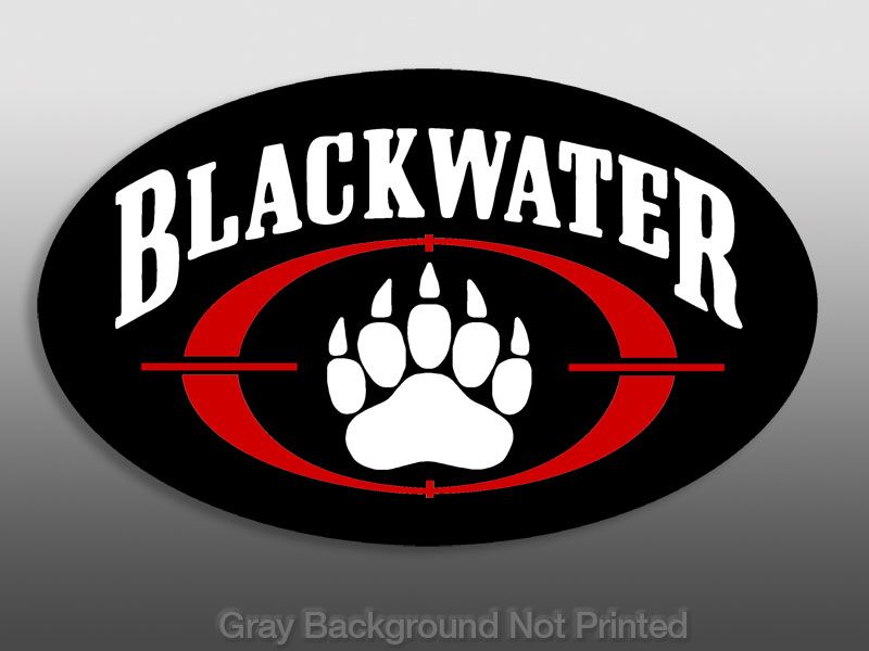 Dark Oval BLACKWATER Paw Logo Window Decal Sticker  ops  