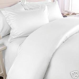550 TC Full/Queen Duvet Comforter Cover set Solid White  