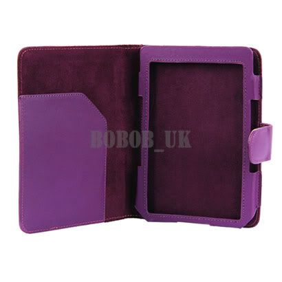 PURPLE LEATHER CASE COVER WALLET FOR  KINDLE 4 4TH GENERATION 